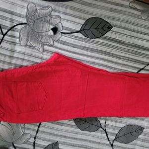 Red Cropped Jeans