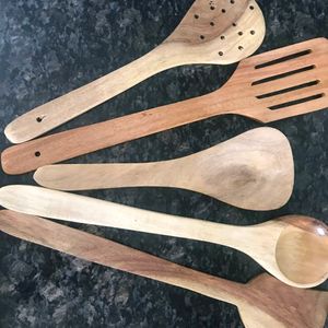 Handmade Wooden Serving Cooking Spoon Kitchen Set