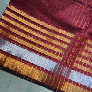 New Saree With Unstitched Blouse Piece