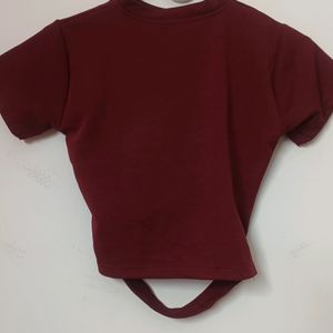 Maroon Crop Top