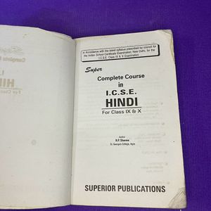 Class 9-10 Icse Self Help Himdi Book