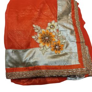 Saree Fancy With Pearl Work