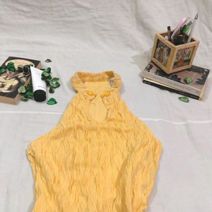 Vintage Frilled Yellow Dress