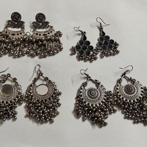 Earrings for women fashion jhumka oxidised Silver