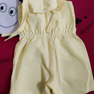 Yellow Colour Jumpsuit For Girls