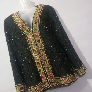 So Beautiful Black Full Cutdana Work