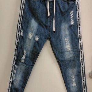 Baggy Fit Denim Jeans, Ripped Stylish