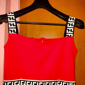 Red Sleeveless Aline Dress