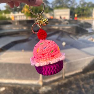 Crochet Cupcake Keychain