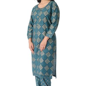 Cotton Kurta Set With Chiffon Dupatta Size:XXL