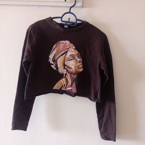 Brown Crop Sweetshirt