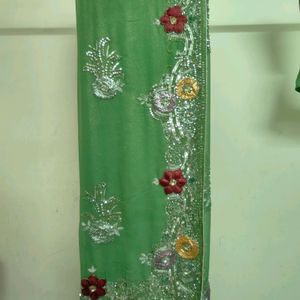 Festive Green Reception Saree