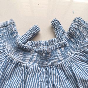 Kids Blue Top With Stripes