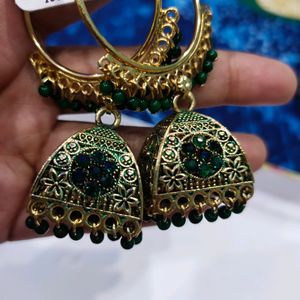 Green Artificial Jhumka 💚