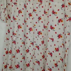 White Floral Printed Dress From MANGO