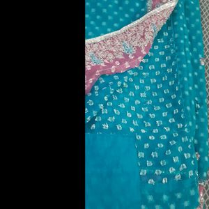 Gorgeous Sky Blue Saree With Blouse