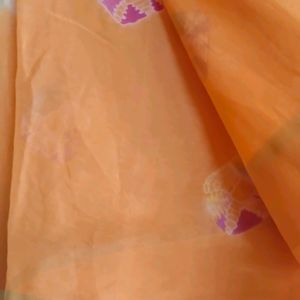 Chiffon Orange Saree