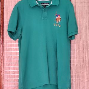 Green US POLO men's Collared T-shirt