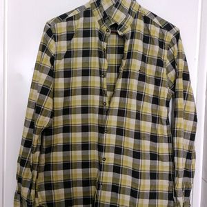 Peter England Black Green Check Shirt 40 Size