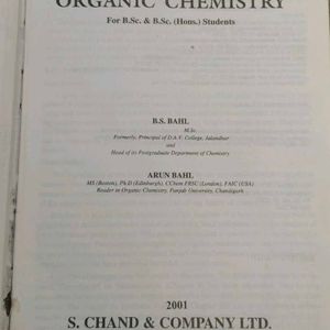 Chemistry ORGANIC  for B.Sc&M.Sc