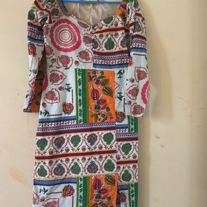 Ethnic Motif Printed Sweetheart Neckline Dress