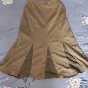 Khaki Flared Skirt