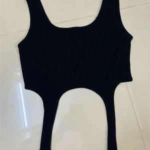 Women Black Crop Top Stylish