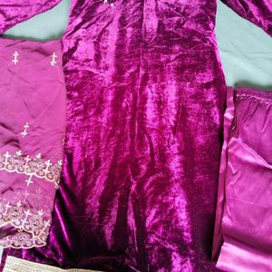 Velvet Kurta Set