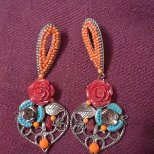 Bronze With Multi Color Earing