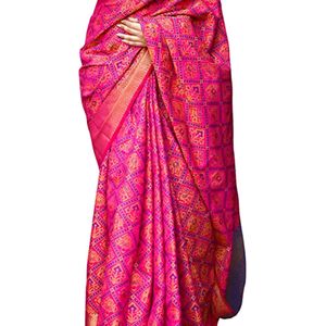 best quality heavy silk patola saree with blouse 34 and it's alterlable till 38