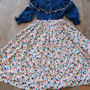 Beautifululti Multi Color Frock For Girls.