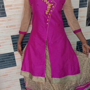 Front Side Cut Kurta  With Skirt