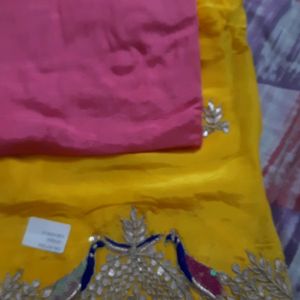 Karwachauth Special Pure Upada Suit With Handwork