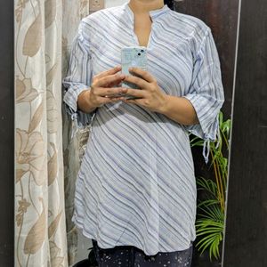 Pastel Striped Short Kurta - Size M