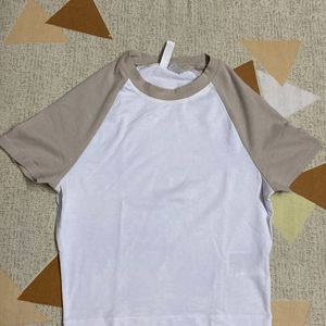 Beige Sleeve Baby Tee