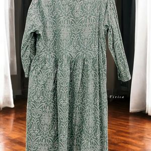 Pure Cotton Fit & Flare Long Kurta Dress