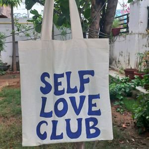 New Self Love Club Quote Tote Bag