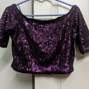 Sequins Top - Boat Neck