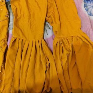 Butique Beautiful Mustard Sharara Set For Wome