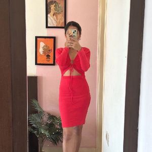 Coral Dress Cutout