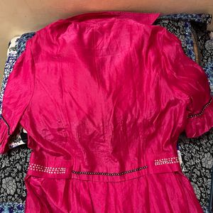 Women Pink Colour Blazer Cum Top