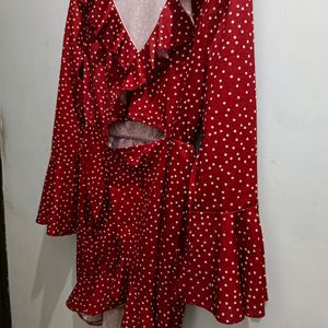 Retro Vintage Cutout Polka dot Dress