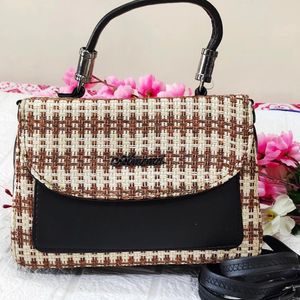 Jute like korean handbags/sling bags