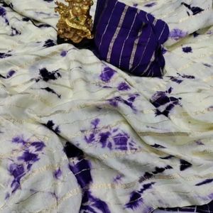 Zari Line Shibori Print Sarees