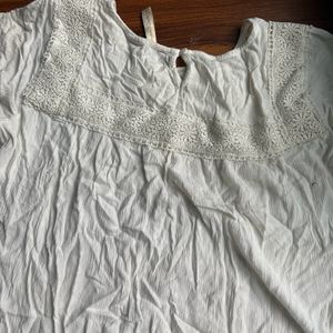 White Pattern Top