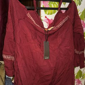 New Maroon Tunic Top