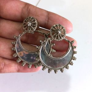 Trending Black polish mirror earrings