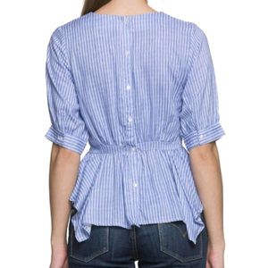 🎉50% OFF🎉Women Surplice Neck Striped Top