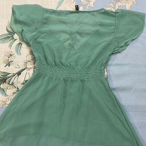 H&M Green Top With Shimmery Borders