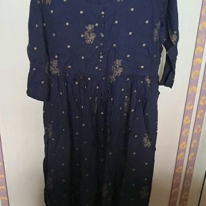 BLUE FLOWER PRINT KURTA